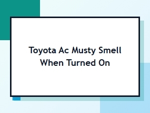Solving Toyota Ac Musty Smell Issues